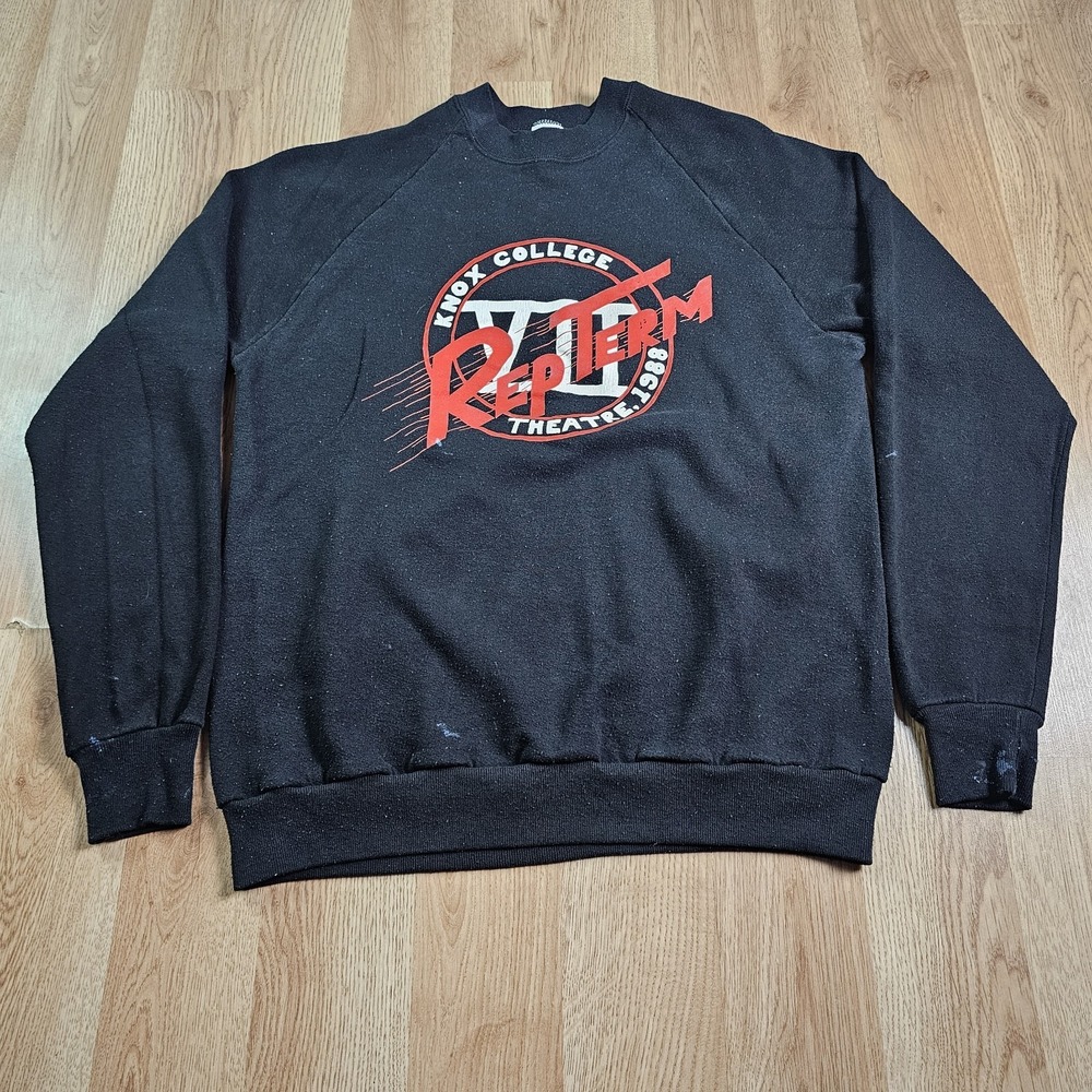 VINTAGE Knox College Sweater Jerzees Adult XL Theater Made USA Sweatshirt 80s